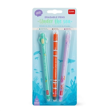 Legami - Erasable pens, 3 pack. Under the Sea