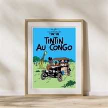 Tintin Plakat 70x50 cm "Tintin i Congo"